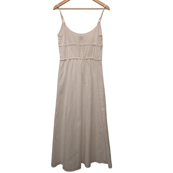 DISSH Mimi White Linen Midi Dress Tie Front Minimalist Bridal Summer Natural - Picture 3 of 5